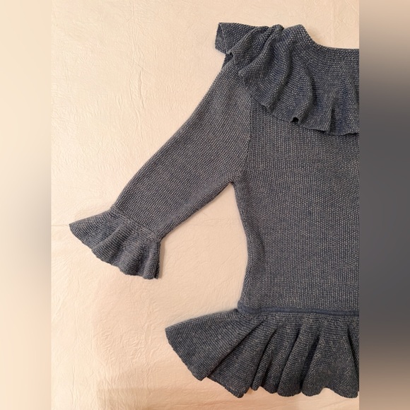 NWT Ralph Lauren Ruffle Cardigan S Ruffle Peplum Hem 3/4 Ruffle Bell Sleeve NWT - Picture 12 of 13